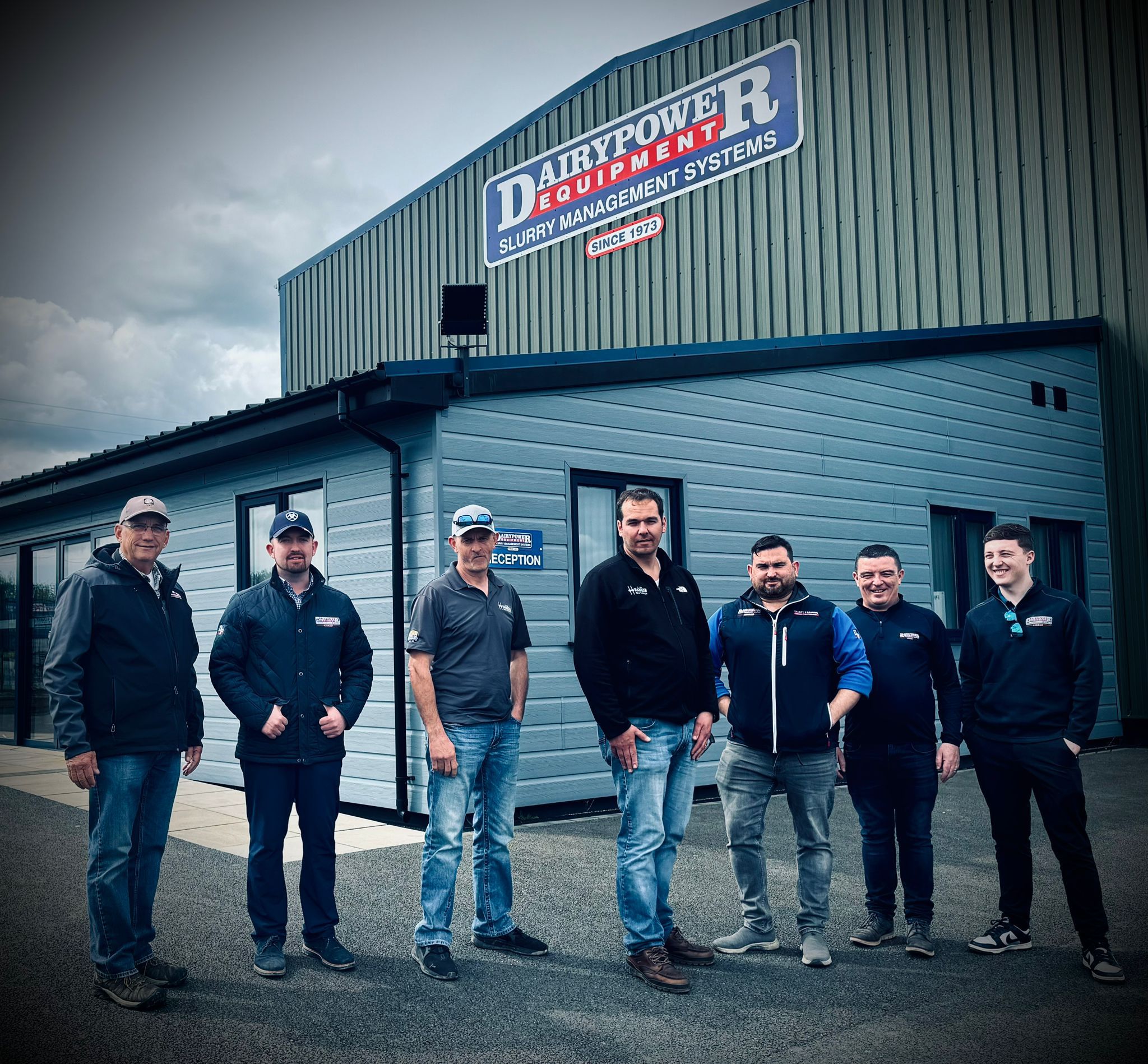 The team visiting the Dairypower UK Headquarters in Fishguard, Wales.